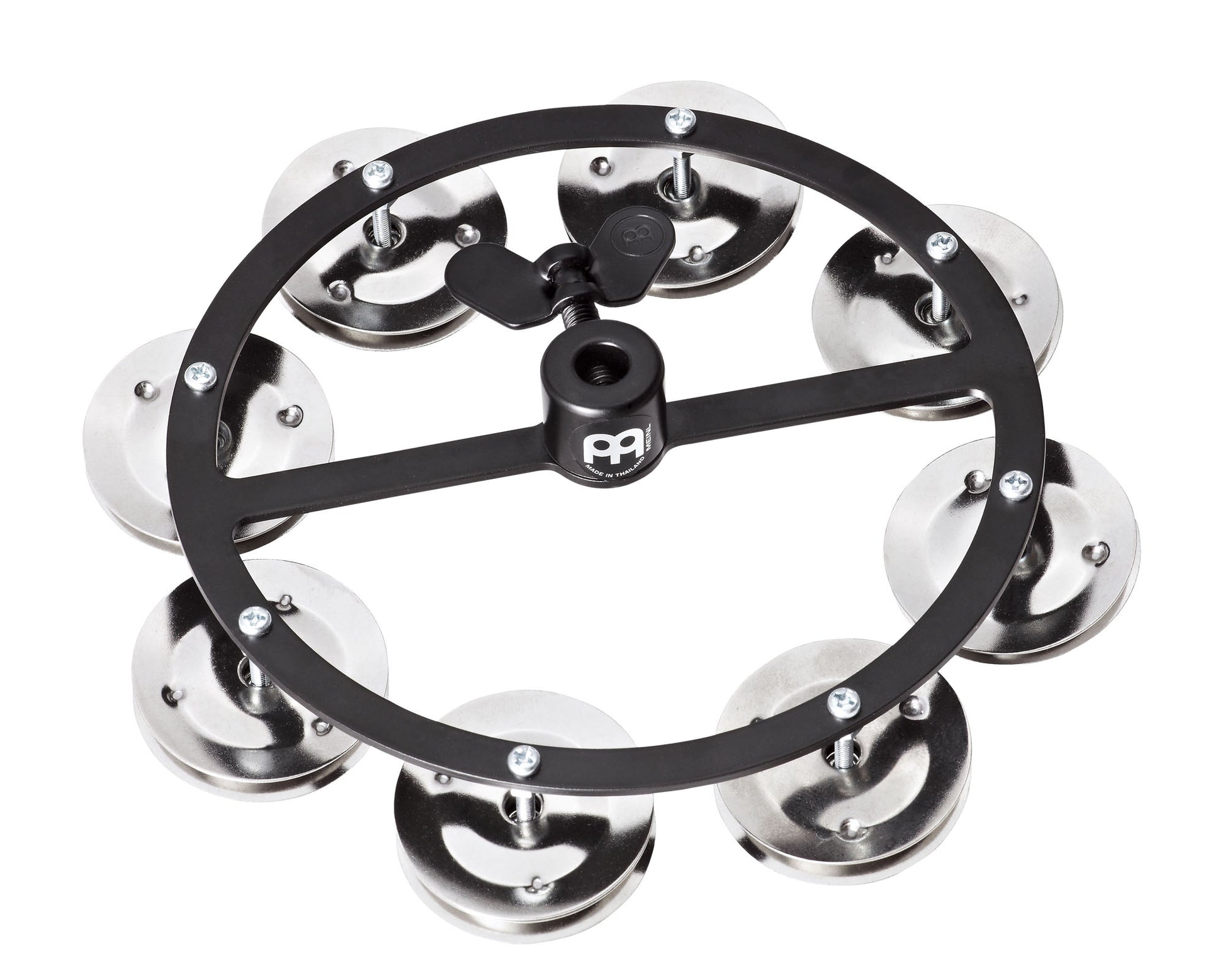 Tambourin charleston Headliner 5",  1 rangée de cymbalettes acier inoxydable, noir