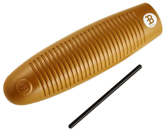 Turbo Guiro plastique, 3 surfaces de jeu, avec grattoir plastique, ambre