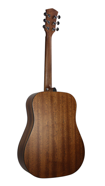 PURE-D Mahogany, forme Dreadnought, table acajou massif, f/e acajou massif, housse, naturel satiné