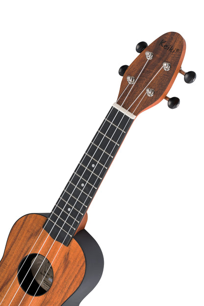 K3-ACA, pack ukulélé Soprano, table acacia, corps ABS, manche okoumé, 12 frettes, accessoires
