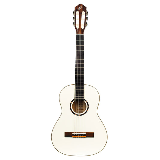 R121-3/4, table épicéa, fond & éclisses acajou, manche acajou (sillet 45 mm), housse, blanc brillant