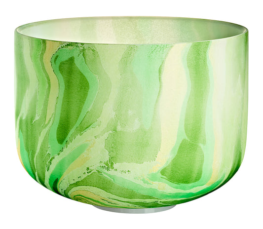 SINGING BOWL SONIC ENERGY CRISTAL 10" VERT, NOTE F4 CHAKRA COEUR