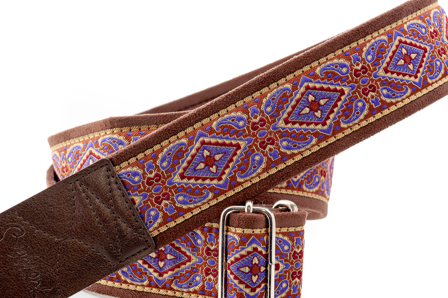 Courroie modèle MONTEREY, extérieur tissu, largeur 5 cm, longueur 90 à 150 cm, violet