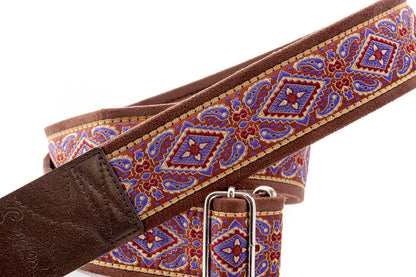 Courroie modèle MONTEREY, extérieur tissu, largeur 5 cm, longueur 90 à 150 cm, violet