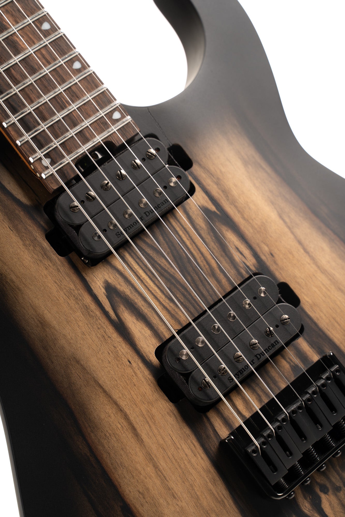 KX500, modèle 6 cordes, corps acajou, table ébène"Pale Moon", touche ébène de Macassar, Sentient Nazgul, natural black burst