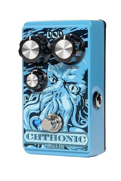 Pédale CHTHONIC FUZZ, fuzz analogique, True Bypass, noir et bleu