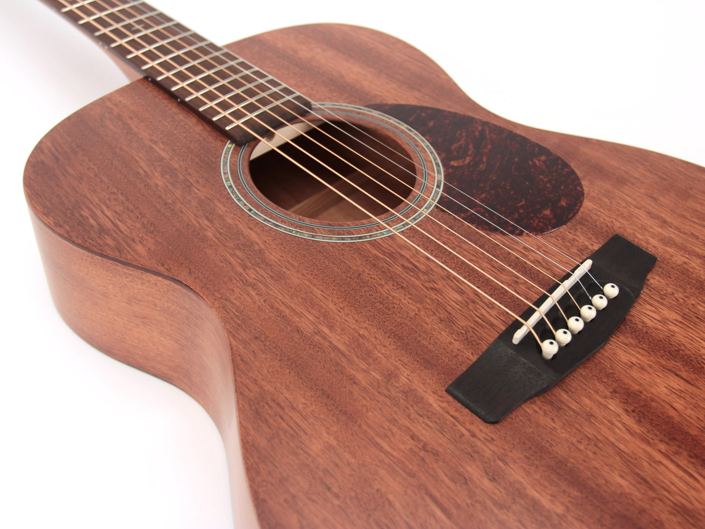 L450O, forme Orchestra Model, table acajou massif, fond acajou massif, éclisses acajou, sillet de tête 45 mm, naturel satiné
