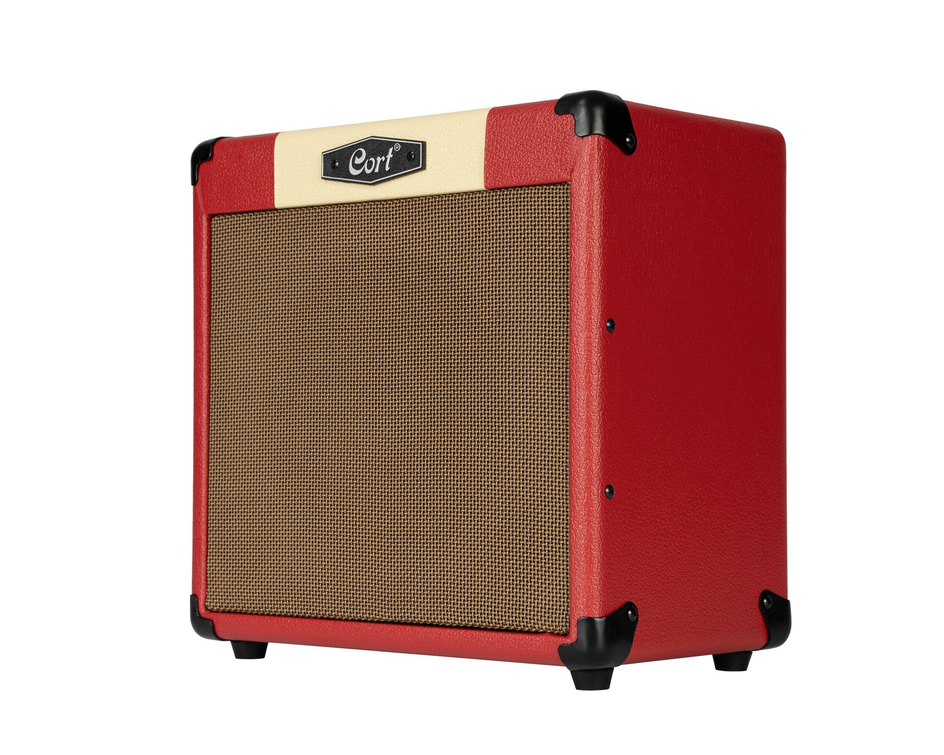 Ampli guitare 15W, 1 x 8", 2 canaux, égaliseur 3 bandes, réverb, entrée CD/MP3 mini-Jack, sortie casque mini-Jack, rouge