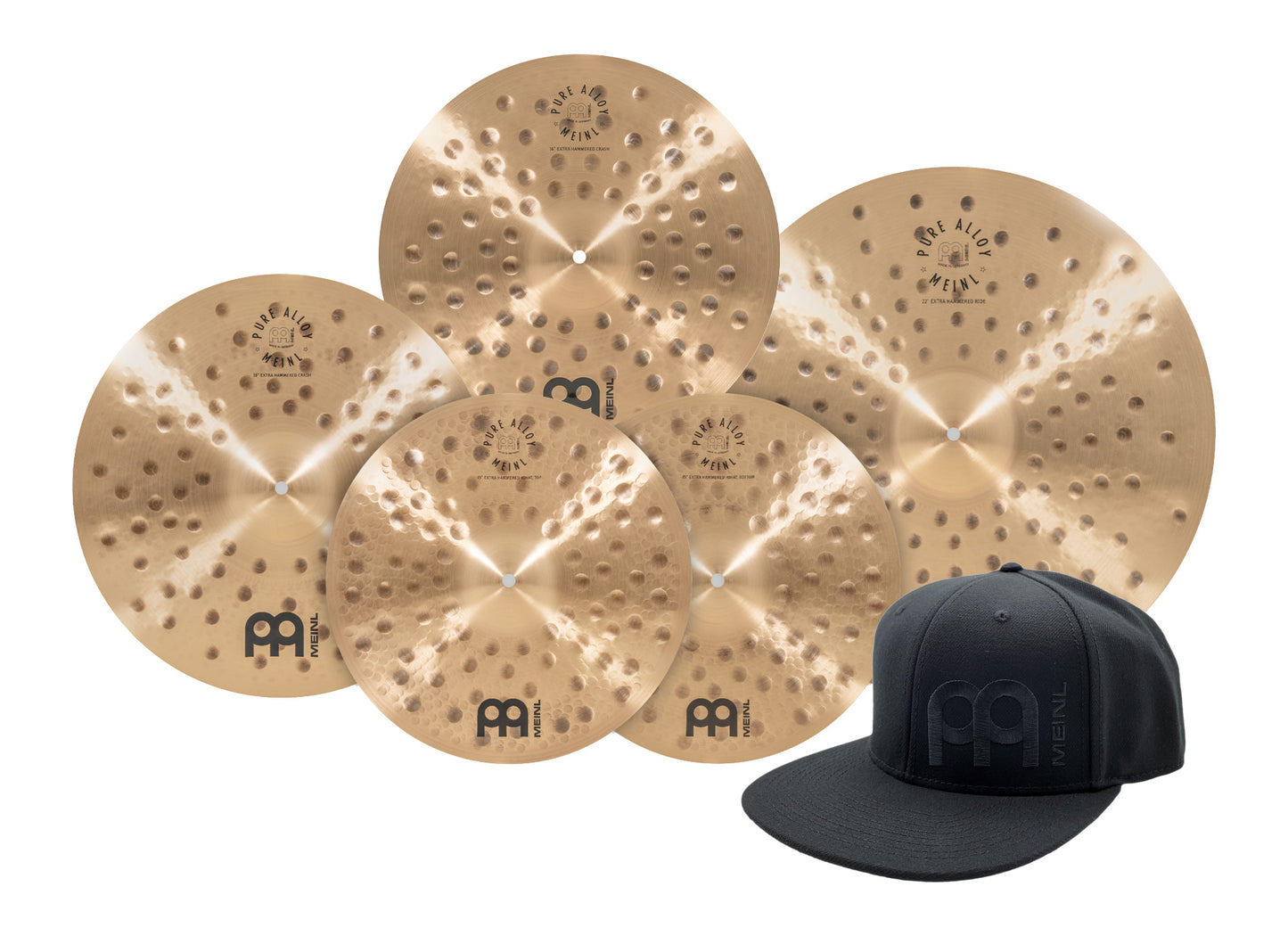 PACK MEINL PURE ALLOY EXTRA HAMMERED EXPANDED + CASQUETTE