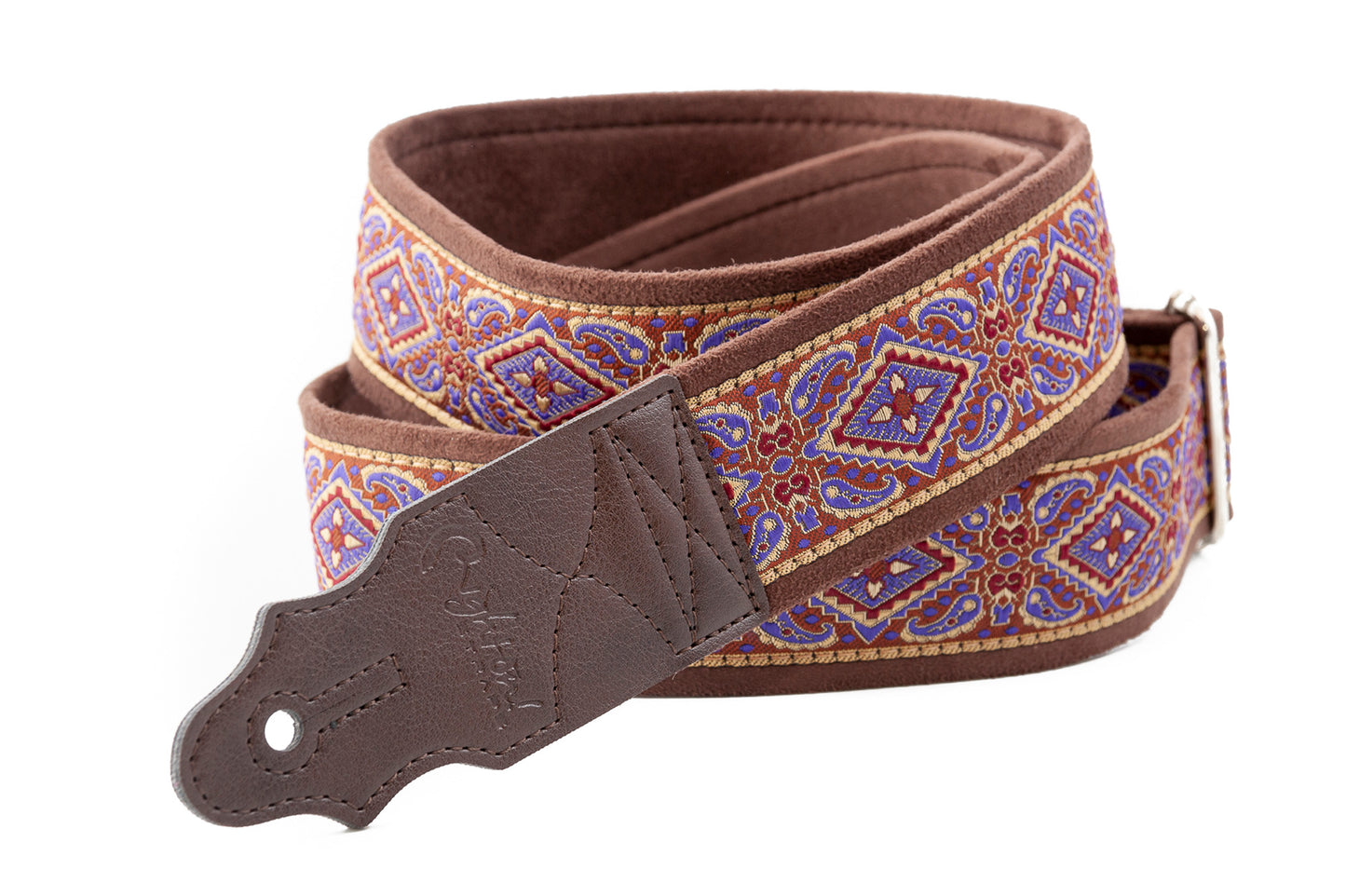 Courroie modèle MONTEREY, extérieur tissu, largeur 5 cm, longueur 90 à 150 cm, violet