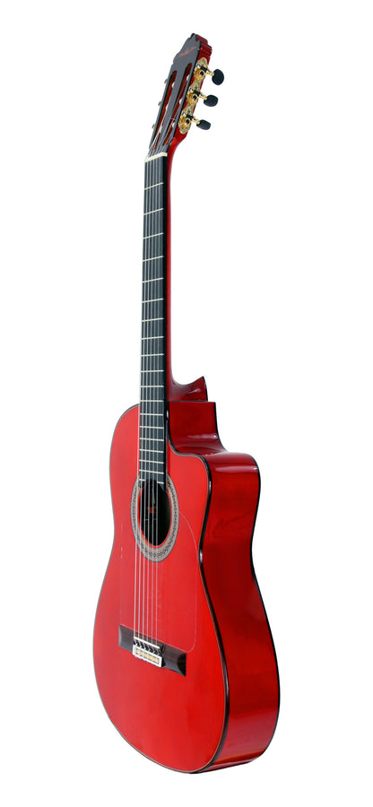 GIPSYKINGS (by André Reyes), Flamenco pan coupé, table épicéa massif, f/e cyprès massif, EQ Fishman Prefix Pro Blend, rouge