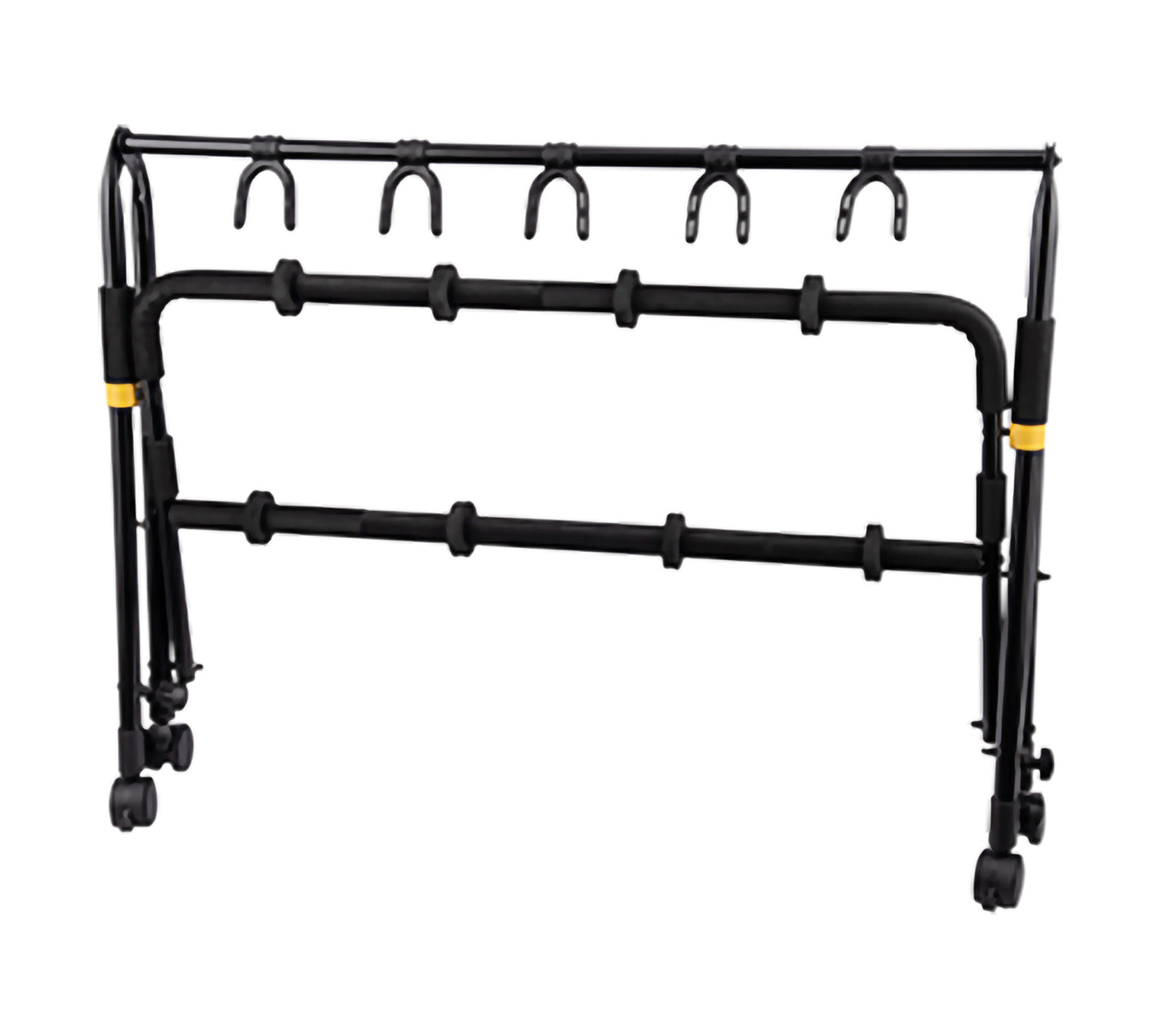 Rack 5 guitares, idéal pour la scène, mise en place et transport faciles, roulettes, 4.4 kg