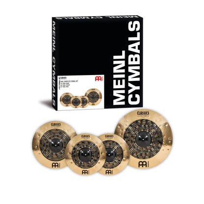 Pack de cymbales complet Meinl Classics Custom Dual 15"18"22" alliage bronze B12 fini dark, brillant