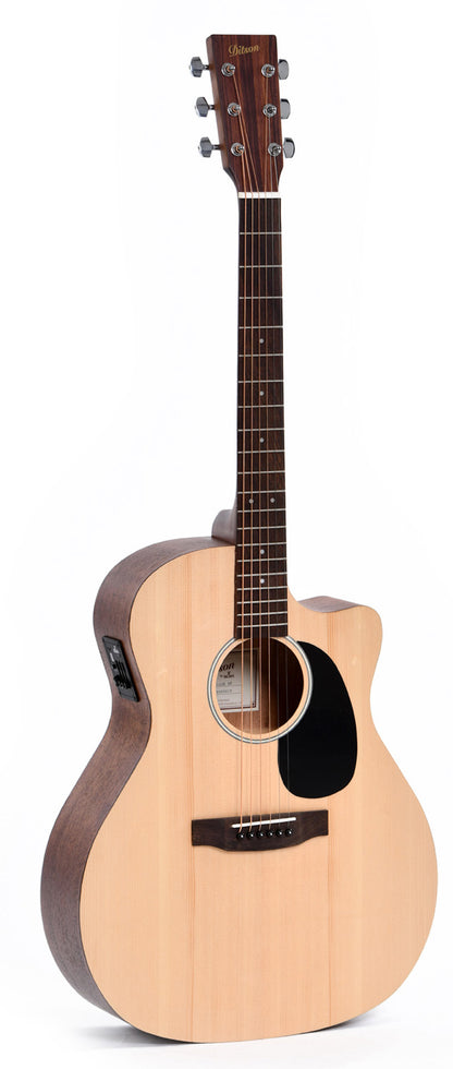 Modèle GC-10E, Grand OM pan coupé, table épicéa Sitka, fond & éclisses acajou, manche acajou, EQ Sigma, naturel satiné