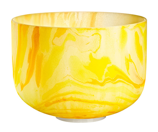 SINGING BOWL SONIC ENERGY CRISTAL 10" JAUNE, NOTE E4 CHAKRA DU PLEXUS SOLAIRE