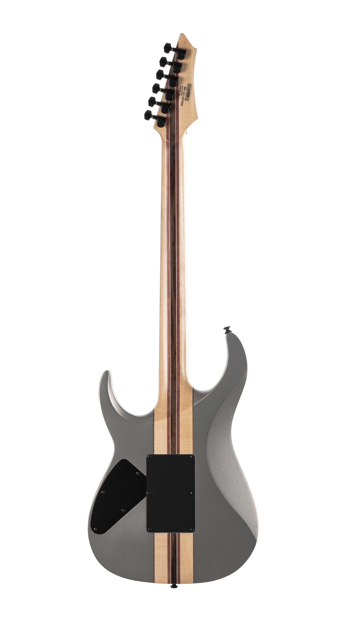 X500 Menace, corps acajou, table érable massif, manche collé 7 pièces, touche ébène, vibrato Floyd Rose, micros Seymour, gris