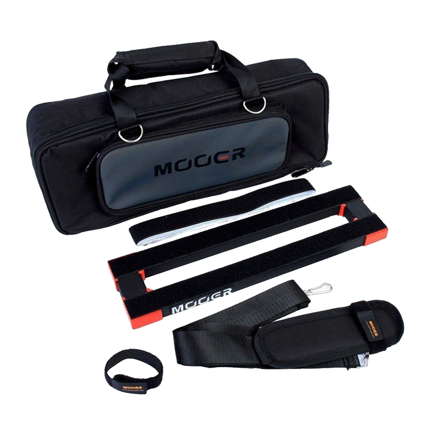 Pedalboard STOMPLATE MINI PB-05, dimensions: 35.5 x 10 x 3 cm, livré avec housse rembourrée et bandes Velcro, noir