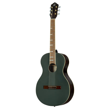 RRA-PLT, forme Parlor, table épicéa, fond & éclisses acajou, sillet 52 mm, housse assortie, platinium brillant