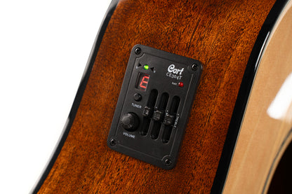 Earth 60 CE, pan coupé, table épicéa massif, fond & éclisses acajou, touche laurier, EQ CE304T, naturel brillant