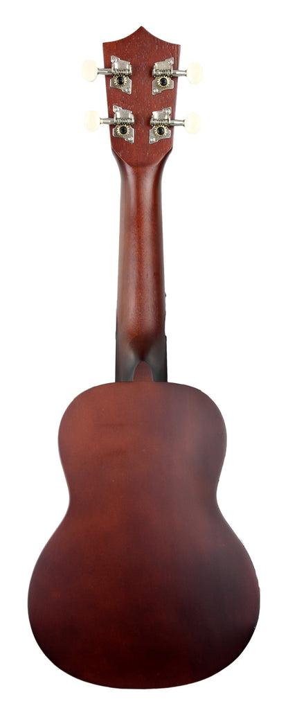 Ukulélé Soprano, table agathis, fond & éclisses agathis, manche okoume, touche noyer, avec housse, chocolat