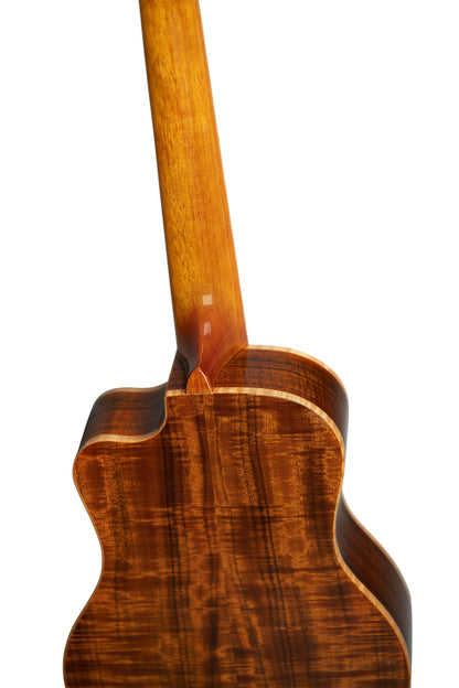 RUHZ30T-BW, modèle Ténor pan coupé, EQ Ortega MagusX/U (rechargeable), table, fond & eclisse acacia massif, housse, naturel