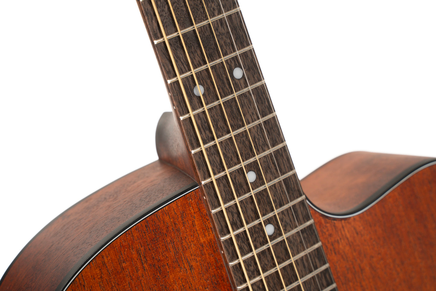 L60, forme Orchestra Model, pan coupé, table acajou massif, fond & éclisses acajou, touche laurier, EQ CE304T, pores ouverts