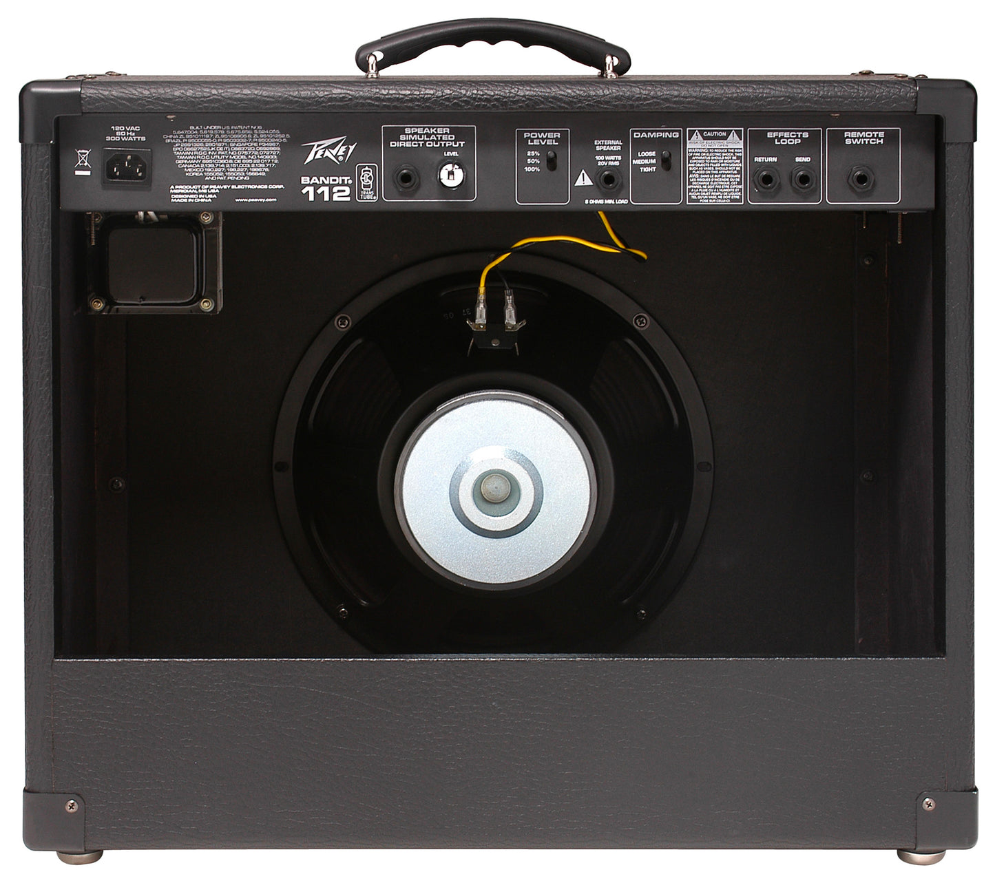 Ampli guitare 100W, HP 1x 12", atténuateur de niveau de sortie, 2 canaux, EQ 3 bandes, Reverb, Boost, sortie DI, finition noir