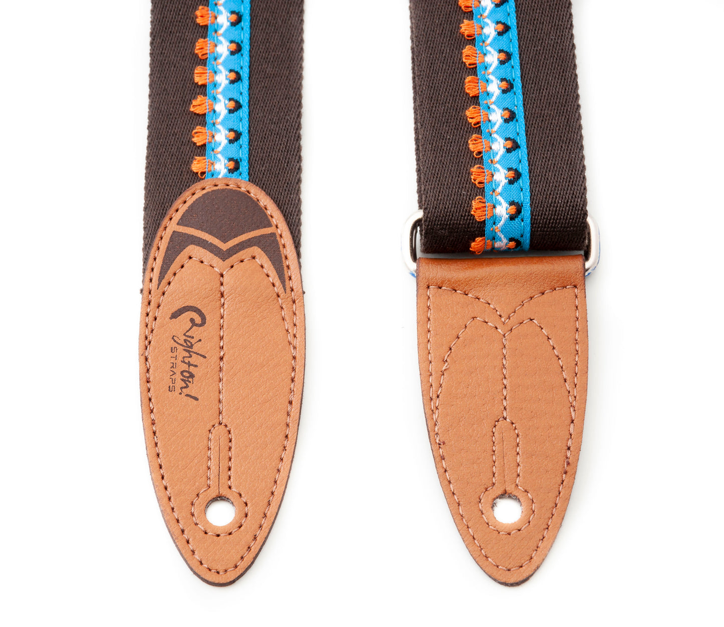 Courroie modèle SURF WAIMEA, extérieur tissu, extrémités synthétique, largeur 4 cm, longueur 85 à 153 cm, brun