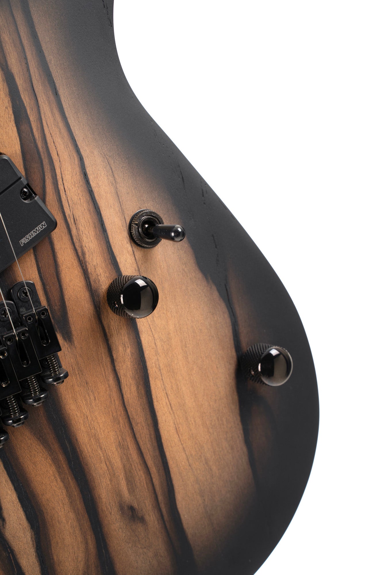 KX507MS, modèle 7 cordes, corps acajou, table ébène"Pale Moon", touche ébène de Macassar, Fishman Fluence, natural black burst