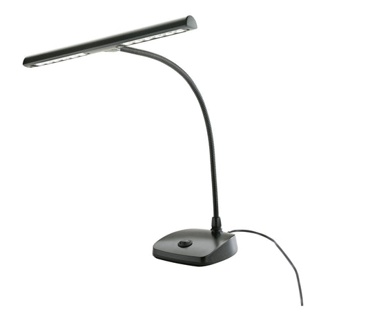 Lampe piano 12 LEDs (2500 lux), longueur 296 mm sur flexible ajustable, alimentation sur bloc secteur fourni, 1.75 kg, noir
