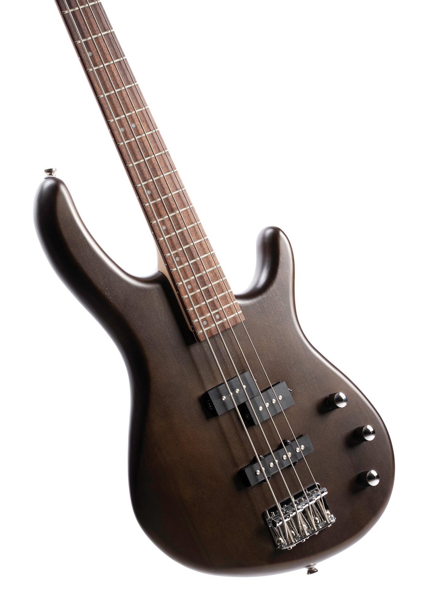 Action PJ, 4 cordes, corps peuplier, micros PJ Powersound, électronique passive, noyer pores ouverts