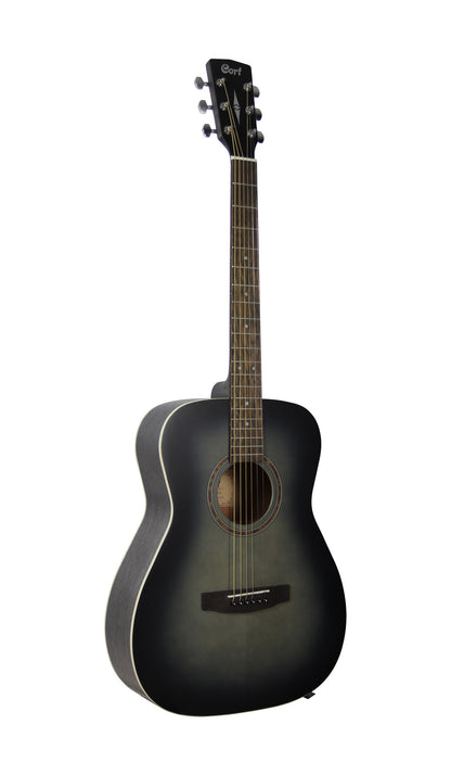 AF550, forme Concert, table épicéa, fond & éclisses acajou, manche acajou, touche & chevalet merbau, noir dégradé pores ouverts