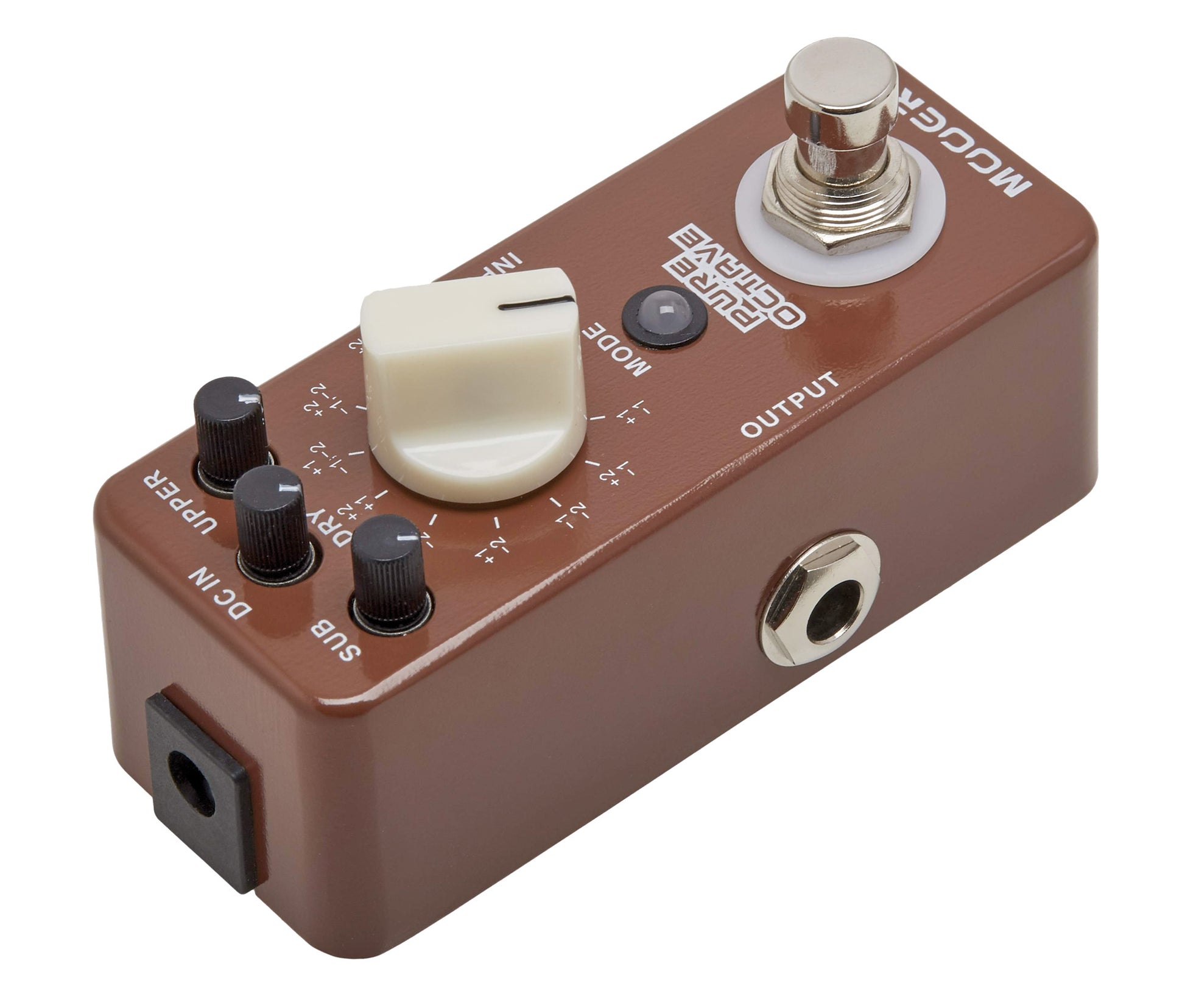 Pédale PURE OCTAVE, octaver polyphonique 11 modes, boîtier métal, true bypass, brun