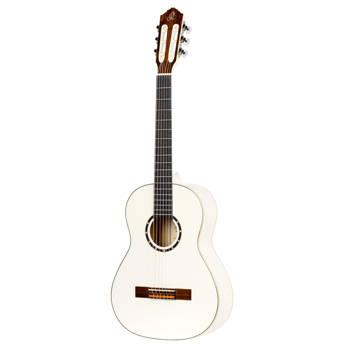 R121-3/4, table épicéa, fond & éclisses acajou, manche acajou (sillet 45 mm), housse, blanc brillant