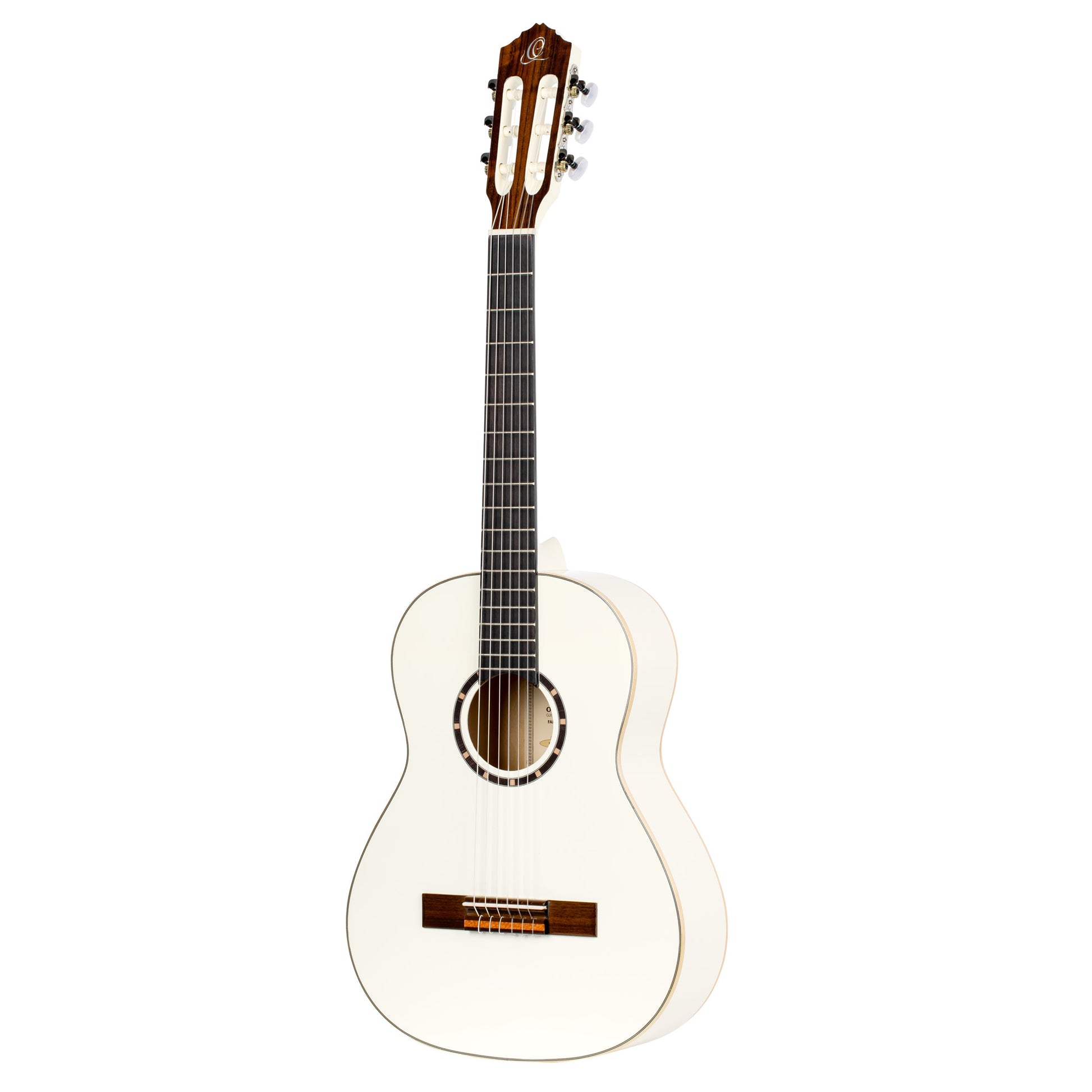 R121-3/4, table épicéa, fond & éclisses acajou, manche acajou (sillet 45 mm), housse, blanc brillant