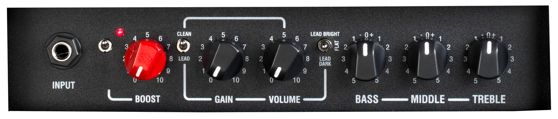 Ampli LEADTOP, 60W, 1 canal, égalisation passive 3 bandes, switch Boost, avec alimentation 24V, noir