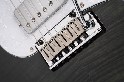 G280 SELECT, corps aulne, table érable flammé, touche palissandre, 2 micros simples et 1 double Voiced Tone, noir translucide