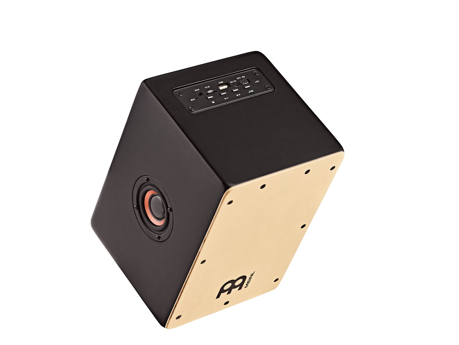 Mini enceinte cajon pré-amplifiée servant de haut-parleur Bluetooth®.