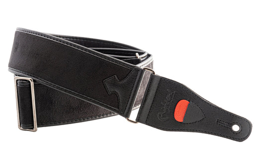 Courroie modèle DIVINE, velours, rembourrée, largeur 6 cm, longueur 95 à 150 cm, porte-médiators intégré, noir