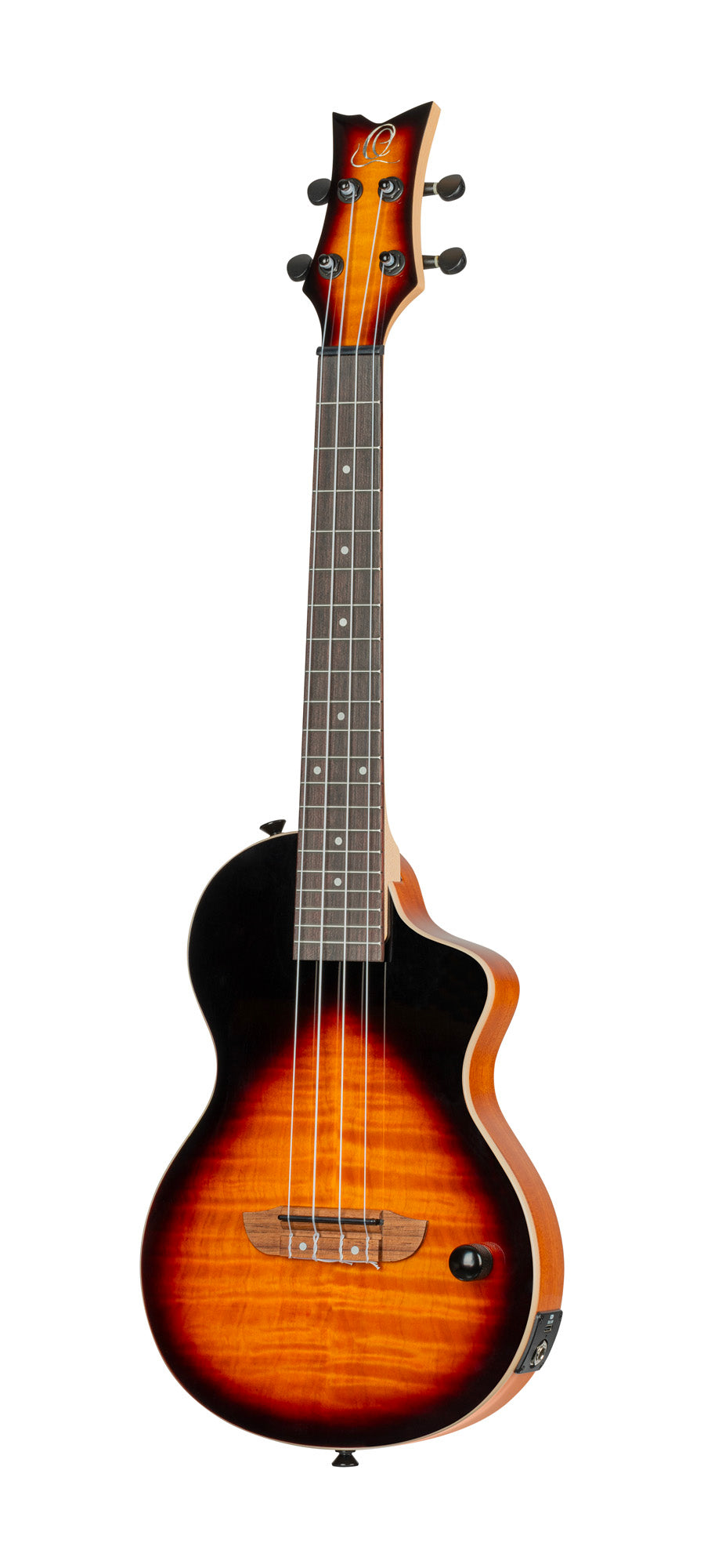 NEO-U-TGB, modèle Ténor, pan coupé, EQ MagusExpress, table érable flammé, corps okoumé, manche érable, housse, tobacco burst