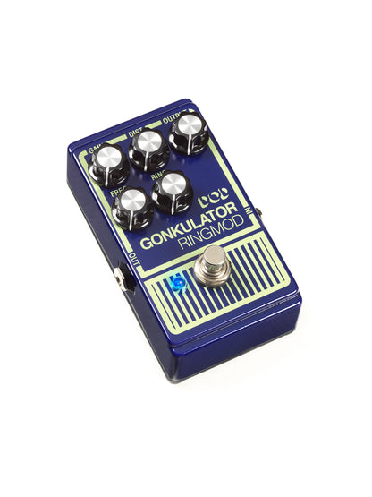Pédale GONKULATOR, ring modulator avec distorsion basé sur le circuit original avec composants actualisés, True Bypass, bleu