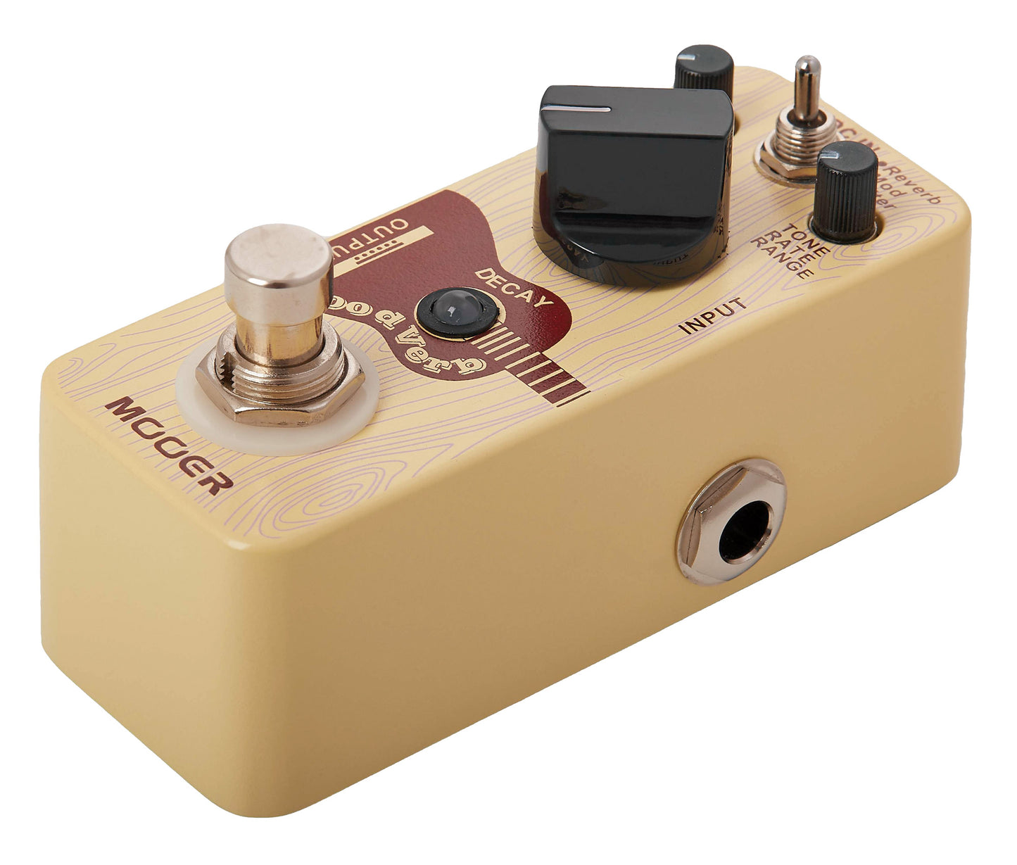 Pédale WOODVERB, réverb numérique pour guitare acoustique 3 modes, boîtier métal, true bypass, imitation bois