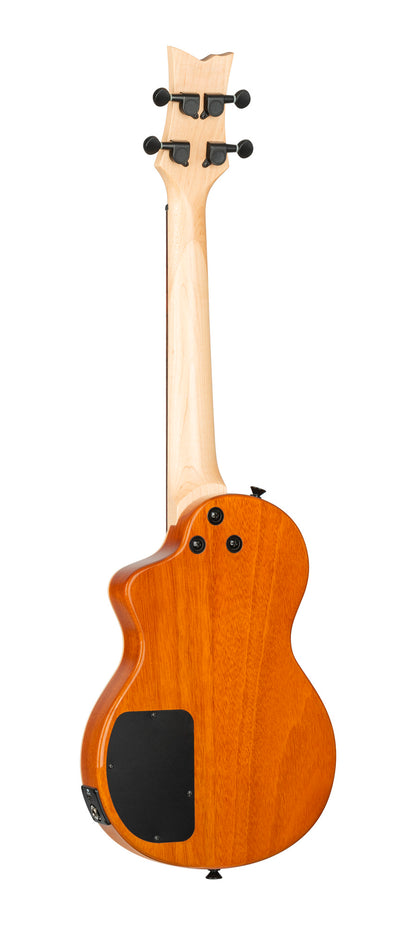 NEO-U-TGB, modèle Ténor, pan coupé, EQ MagusExpress, table érable flammé, corps okoumé, manche érable, housse, tobacco burst