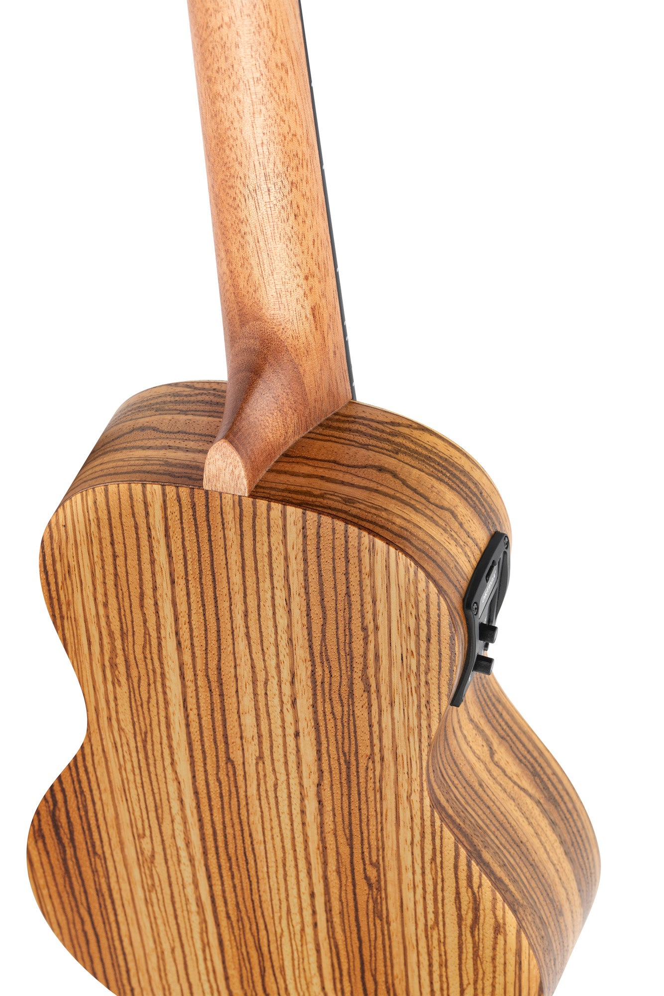 RFU11ZE, modèle Concert, EQ MagusUke, table zebrawood, f/e zebrawood, manche acajou, housse, naturel satiné