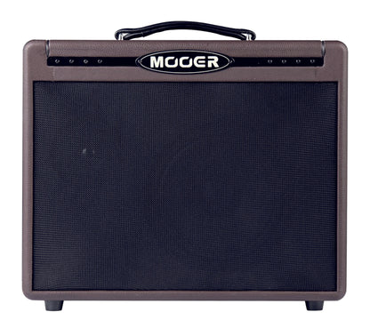 Ampli SD50A, 50W Class D, HP 8" FRFR + HP 1", deux canaux, 10 presets, effets numériques individuels, looper 150 secondes, brun