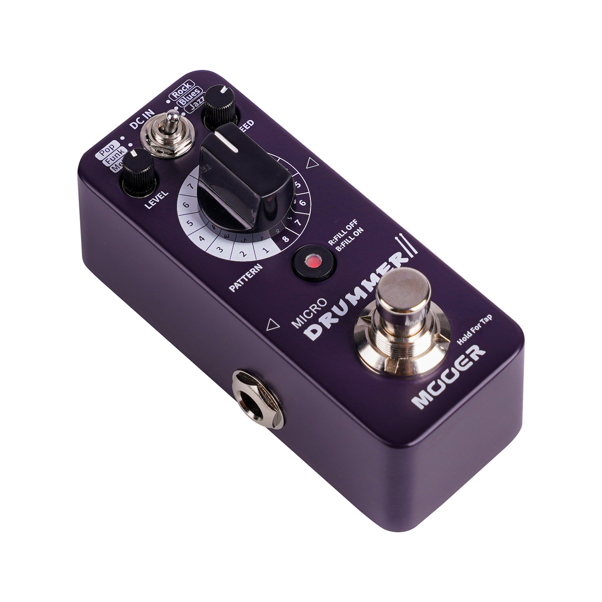 Pédale MICRO DRUMMER II, boite à rythmes numérique, 8 types de patterns dans 6 styles différents, 48 grooves au total, violet