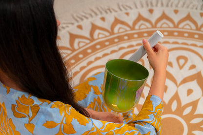 SINGING BOWL SONIC ENERGY CRYSTAL 396 HZ, COLORIS OLIVE GREEN