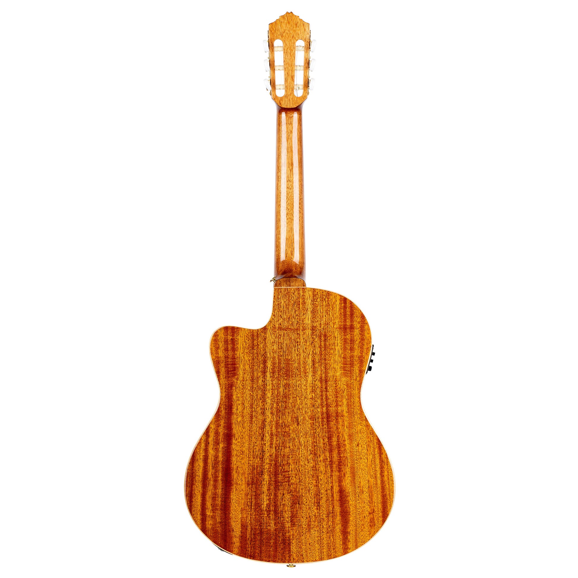 RCE138SN, modèle Slim Neck, pan coupé, EQ MagusPro, table épicéa massif, f/e sapele, manche acajou (sillet 48 mm), housse