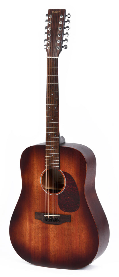 Modèle D12-15E-AGED, Dreadnought, table acajou, fond &  éclisses acajou, manche acajou, EQ Sigma, sunburst satiné vieilli