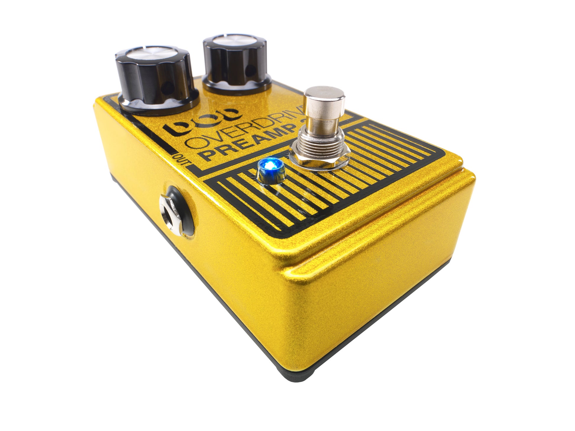 PÉDALE OVERDRIVE PREAMP 250, overdrive basé sur le circuit original avec des composants actualisés, True Bypass, jaune métallisé
